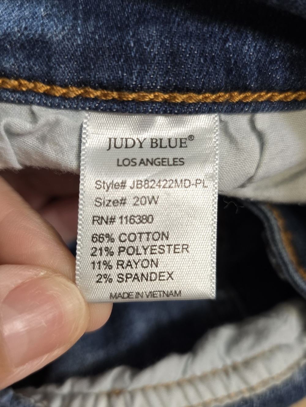 Judy Blue Skinny Fit Raw Hem Ankle Jeans Size 20W - Picture 10 of 10